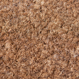 100% Natural Coconut Fibre (Coir). Keep the mud and dirt at the doorstep. These tough door mats are very hard-wearing and have a thick bristle to brush. The best for the job.  