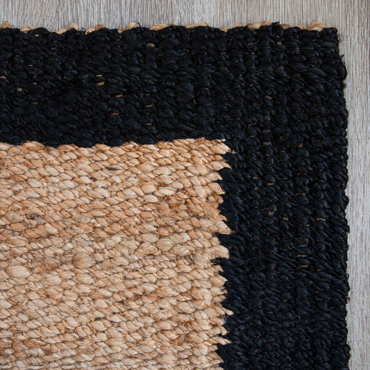 Runner - Woven-Border Jute - Natural/Black