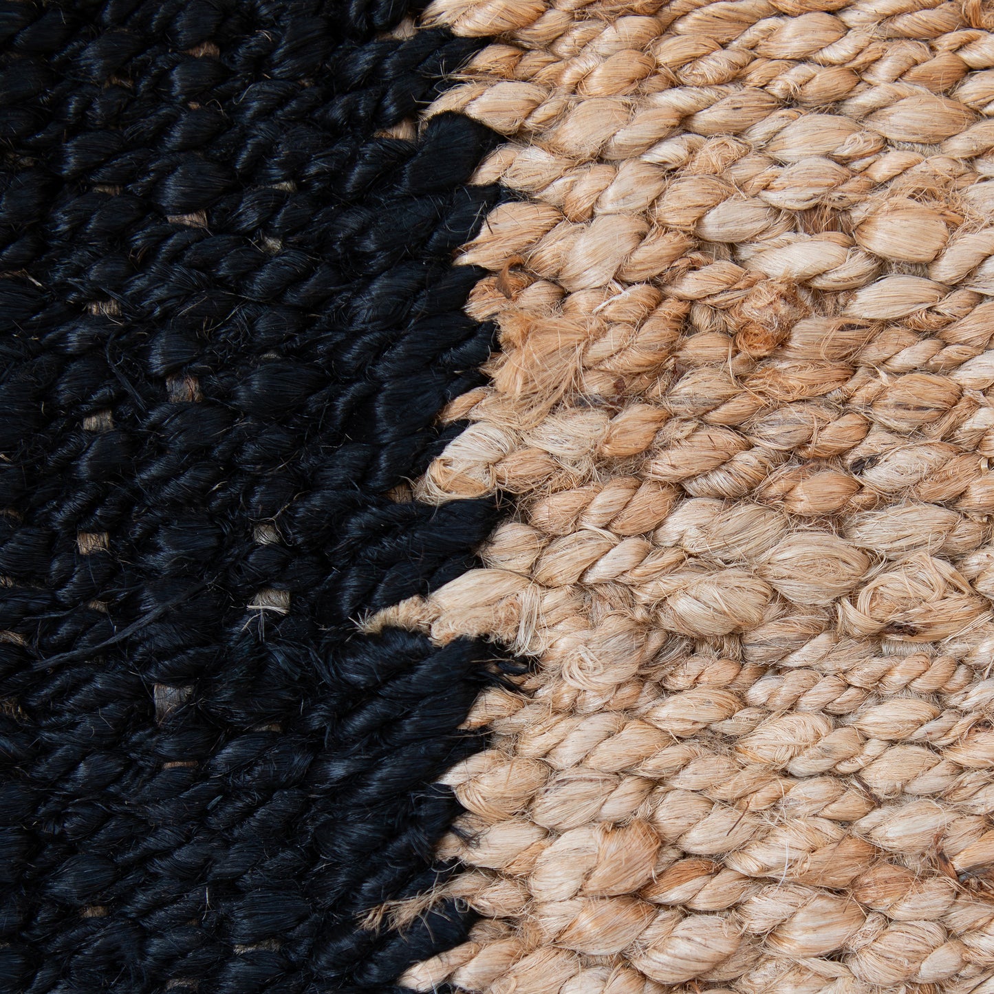 Woven-Border Jute Mats - Natural/Black