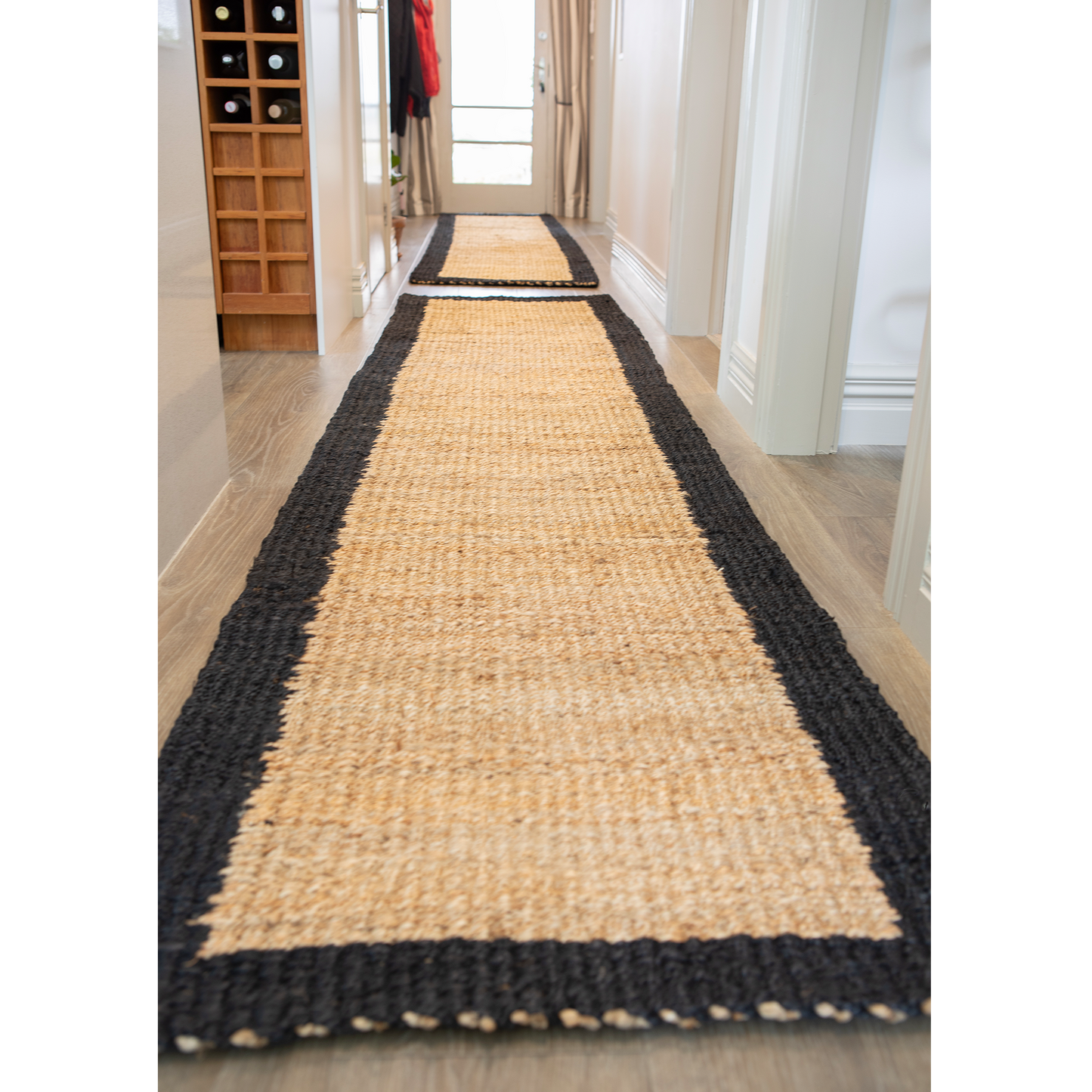 Runner - Woven-Border Jute - Natural/Black