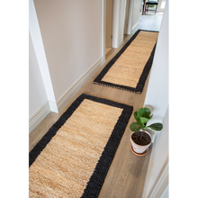 Load image into Gallery viewer, Runner - Woven-Border Jute - Natural/Black