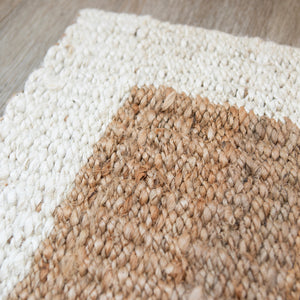 Woven-Border Jute Mats - Natural/Cream