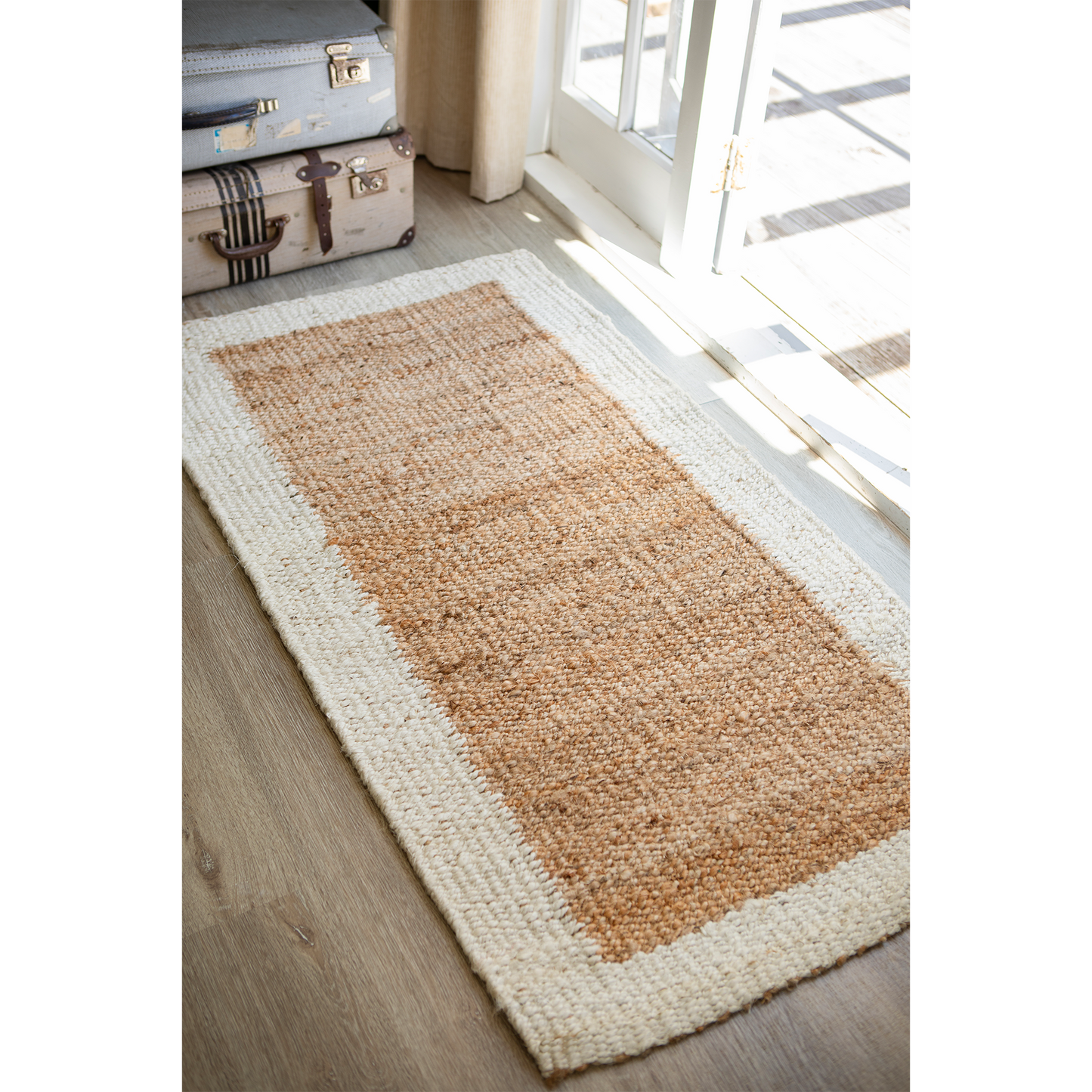 Woven-Border Jute Mats - Natural/Cream