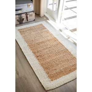 Woven-Border Jute Mats - Natural/Cream