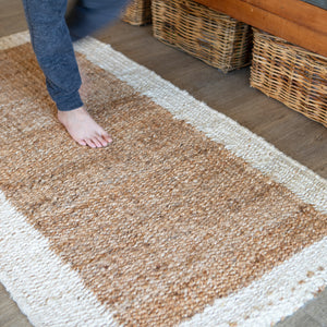 Woven-Border Jute Mats - Natural/Cream