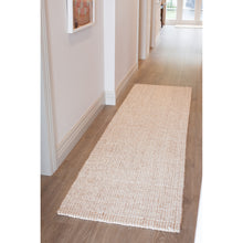 Load image into Gallery viewer, For a more sumptuous feel under foot these Wool and Jute hand-woven floor rugs are hard to beat. Our combination of the heavy weave and the soft appearance of pure wool make a wonderful, luxurious, exotic-looking floor rug suitable for any area in the home. Colour: Natural  Made in India. Available as a runner for the hallway.